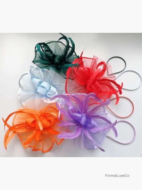 Women\'s Fascinator Feather Flower Hat Tea Party Wedding Derby Kentucky Cocktail